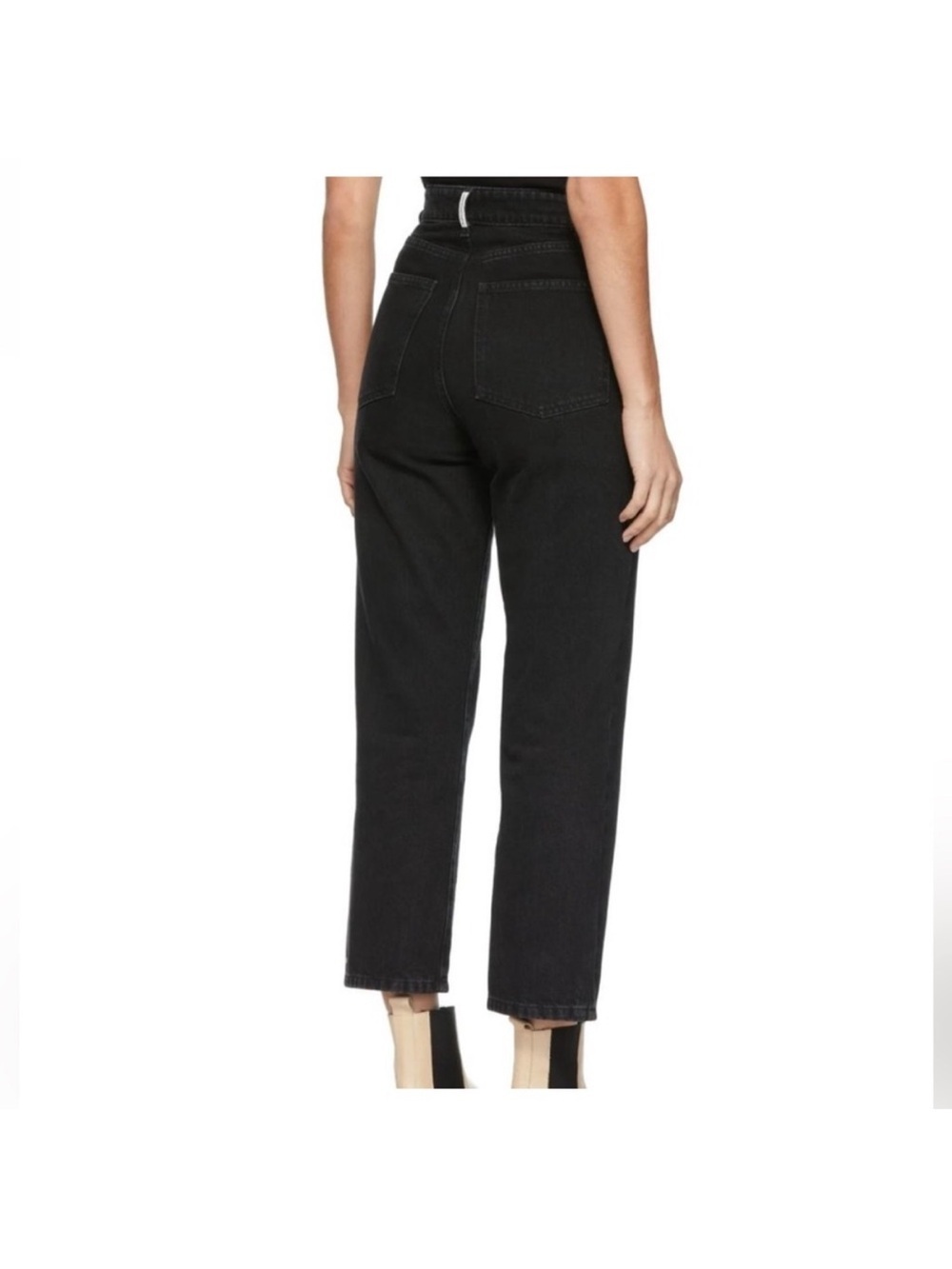 By Malene Birger Jeans Womens 28 Black High Rise Tapered Leg - Picture 10 of 10